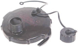US Hardware RV-508B Termination Cap with Hose Outlet, 3 in ID, 3/4 in Male, Plastic, Black