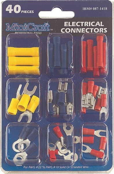 ProSource CP-403L Electrical Connectors Wire Cap Set, Plastic, For: 22 to 10 AWG Solid/Standard Wire, 40 -Piece
