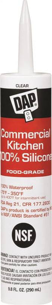 DAP 08658 Silicone Sealant, Clear, -75 to 350 deg F, 9.8 oz Cartridge