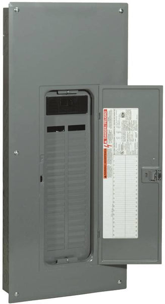 Square D QO142M200PC Load Center, 42 -Pole, 200 A, 42 -Space, NEMA 1 Enclosure, Flush, Surface Mounting, Gray