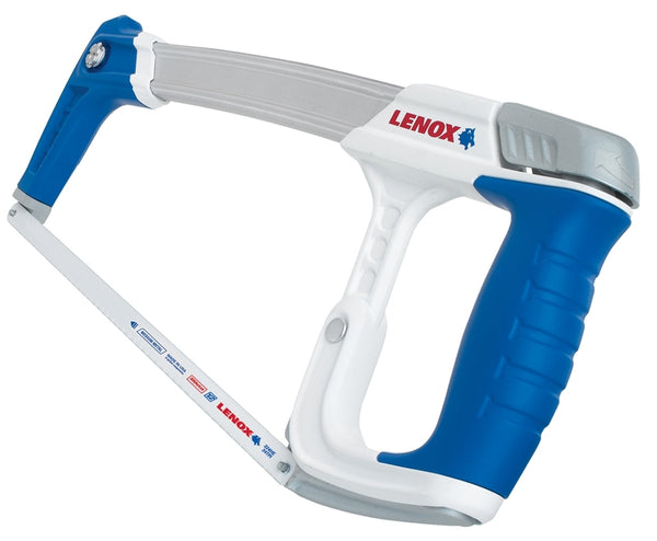 Lenox 12132HT50 Hacksaw, 12 in L Blade, 24 TPI, Bi-Metal Blade, 4-1-4 in D Throat, Aluminum Frame, Rubber Handle