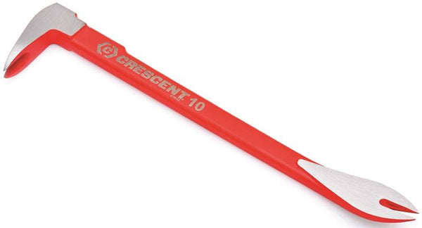 Crescent CODE RED MB10 Pry Bar, 10 in L, Ground Tip, Steel, Red, 3-1-4 in W
