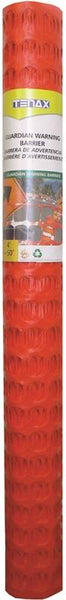 TENAX Guardian Series 82099904 Visual Barrier, 50 ft L, 1-3/4 x 1-3/4 in Mesh, Oval Mesh, HDPE, Orange