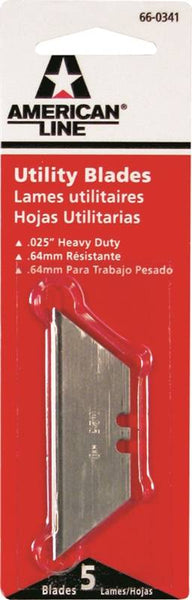 American LINE 66-0341 Utility Blade, 2.452 in L, HCS, 2-Facet Edge