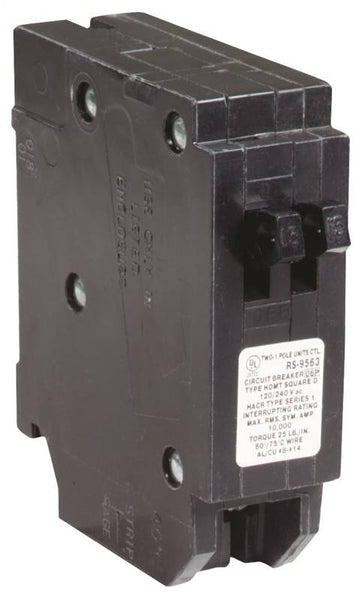 Square D Homeline HOMT2020CP Circuit Breaker, Mini, Tandem, 20 A, 1 -Pole, 120/240 V, Fixed Trip, Plug Mounting