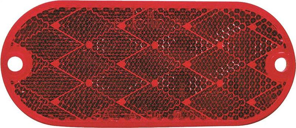 PM V480 V480R Oblong Reflector, Red Reflector, 1.9 in W Reflector, 4.33 in H Reflector