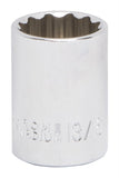 Vulcan MT6517437 Drive Socket, 13/16 in Socket, 1/2 in Drive, 12-Point, Chrome Vanadium Steel, Chrome