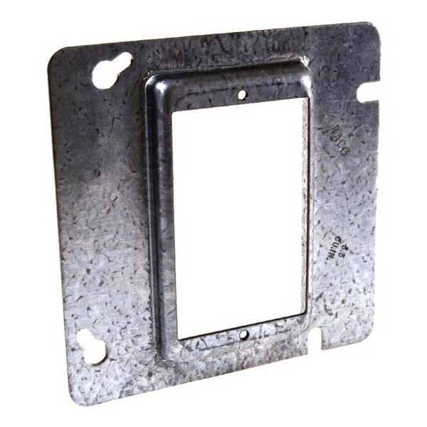 RACO 8837 Box Cover, 1/2 in L, 4-3/4 in W, Square, 1 -Gang, Steel, Gray