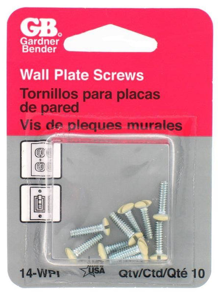 GB 14-WPI Screw Kit, 1/2 in L, Flat Head, Ivory