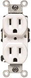 Leviton 218-05248-WCP Duplex Receptacle, 2 -Pole, 15 A, 125 V, Push-In, Side Wiring, NEMA: 5-15R, White