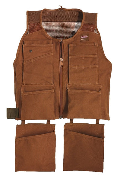 Bucket Boss 80450 SuperVest, L/XL Waist, Canvas, Brown, 14-Pocket