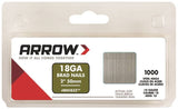 Arrow BN1832CS Brad Nail, 2 in L, Galvanized Steel, Round Head, Round Shank, Chisel Point