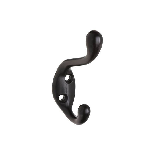 National Hardware V166 N330-886 Coat and Hat Hook, 75 lb, Zinc, Oil-Rubbed Bronze