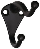 National Hardware V160 N330-761 Coat and Hat Hook, 35 lb, 2-Hook, Zinc, Oil-Rubbed Bronze