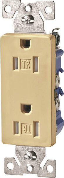 Eaton Wiring Devices TR1107V-BOX Duplex Receptacle, 2 -Pole, 15 A, 125 V, Push-in, Side Wiring, NEMA: 5-15R, Ivory