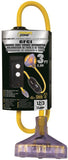 PowerZone ORG320803 Outlet Adapter, 3 ft Cable, 3 ft L, 15 A, 125 V, Yellow