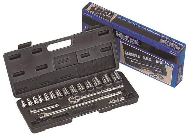 Vulcan TS1019-M Socket Set, Chrome Vanadium Steel, Chrome