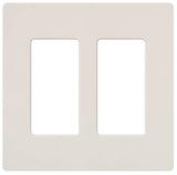 Lutron CW-2-WH Wallplate, 4.69 in L, 4-3/4 in W, 2 -Gang, Plastic, White, Gloss