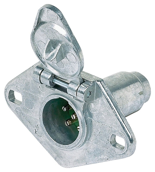 HOPKINS 48435 End Socket, 6/12 V, 6-Pole, Zinc