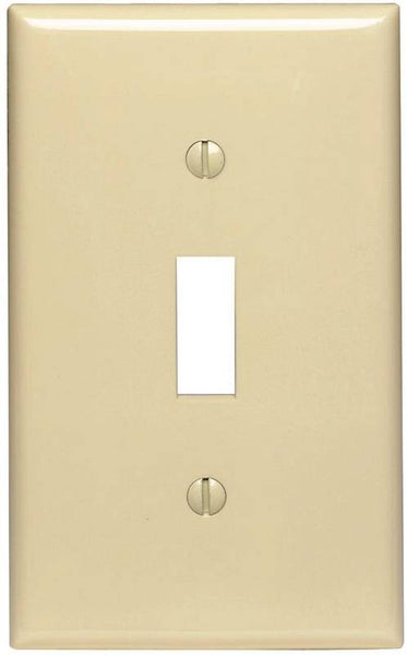 Leviton PJ1-I Wallplate, 4-7/8 in L, 3-1/8 in W, 1 -Gang, Nylon, Ivory