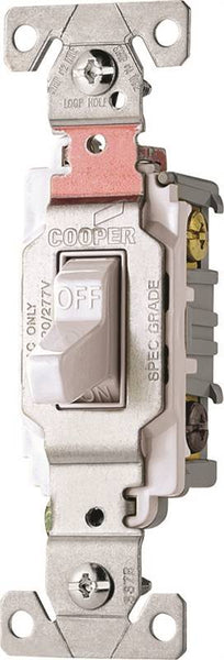 Eaton Wiring Devices CS320W Toggle Switch, 20 A, 120/277 V, 3 -Position, Lead Wire Terminal, Nylon Housing Material