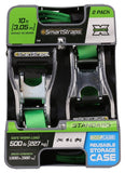 SmartStrap 338 Tie-Down, 1 in W, 10 ft L, Polyester, Green, 500 lb, S-Hook End Fitting, Steel End Fitting