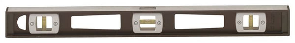Johnson 3824 I-Beam Level, 24 in L, 3-Vial, Magnetic, Aluminum, Black