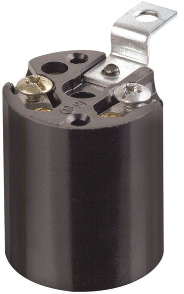 Leviton 3352-F Lamp Holder, 250 V, 660 W, Phenolic Housing Material, Black