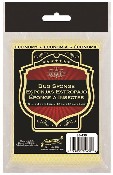 SM ARNOLD 85-439 Bug Remover Sponge, 5 in L, 4 in W, 1 in Thick, Polyester