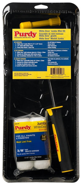 Purdy White Dove 14C810600 Jumbo Mini Paint Roller Kit, Plastic, 4-Piece