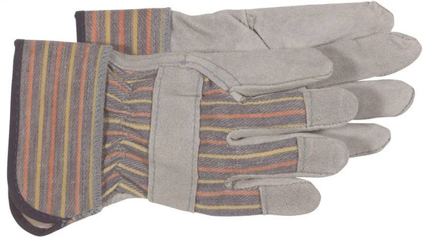 BOSS 4094K Welder Gloves, Wing Thumb, Rubberized Safety Cuff, Blue/Gray