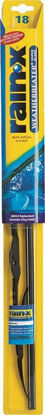 Rain-X Weatherbeater RX30218 Wiper Blade, 18 in, Spine Blade, Rubber/Stainless Steel