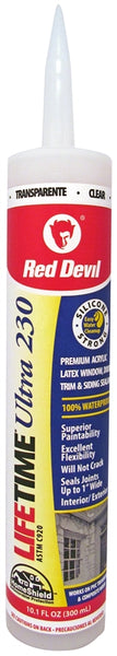 Red Devil Lifetime 0777 Acrylic Sealant, Clear, 40 to 90 deg F, 10.1 fl-oz Cartridge