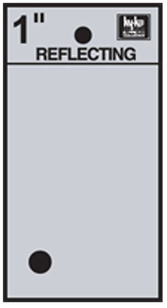 HY-KO RV-15 Reflective Sign, Character: ., 1 in H Character, Black Character, Silver Background, Vinyl
