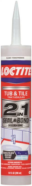 Loctite POLYSEAMSEAL 2137997 Tub and Tile Adhesive Caulk, Clear, 20 to 170 deg F, 10 oz Cartridge