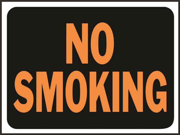 HY-KO Hy-Glo Series 3013 Identification Sign, Rectangular, NO SMOKING, Fluorescent Orange Legend, Black Background