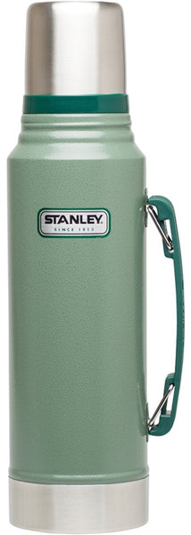 STANLEY Classic 10-01254-033 Vacuum Bottle, 1.1 qt Capacity, Stainless Steel, Hammertone Green