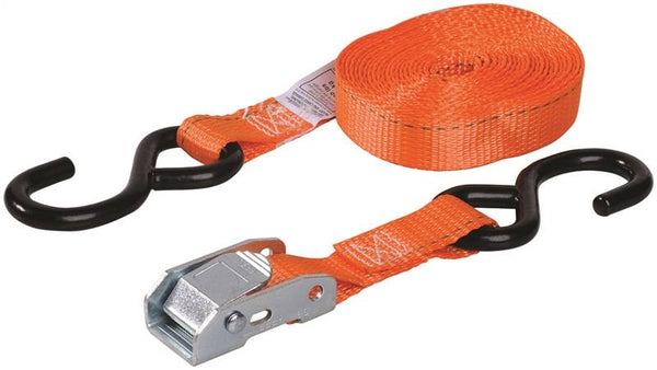 KEEPER 89115 Tie-Down, 1 in W, 15 ft L, Orange, 400 lb Working Load, S-Hook End