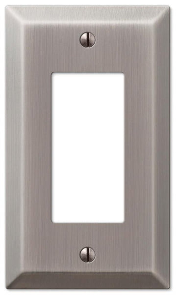 Amerelle Century 163RAN Wallplate, 4-15/16 in L, 2-7/8 in W, 1 -Gang, Steel, Antique Nickel