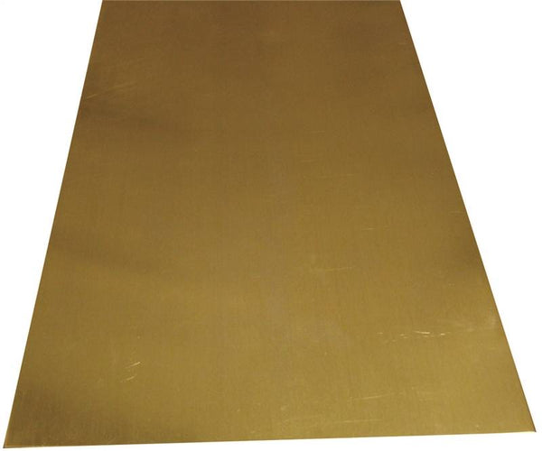 K & S 252 Decorative Metal Sheet, 26 ga Thick Material, 4 in W, 10 in L, Brass, Brass