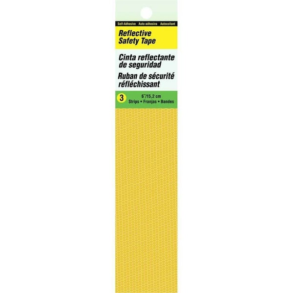 HY-KO TP-3Y Reflective Safety Tape, 6 in L, Yellow