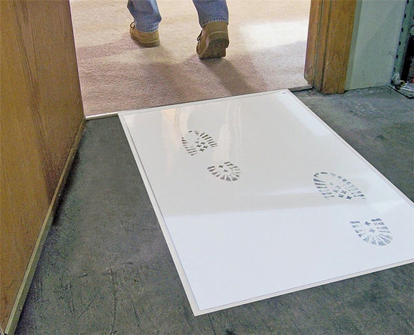 SURFACE SHIELDS Step N Peel DG30W Reusable Tacky Clean Mat, 31-1/2 in L, 25-1/2 in W, 2 mil Thick, White