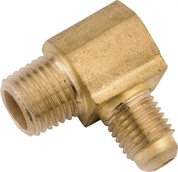 Anderson Metals 754049-0608 Tube Elbow, 3/8 x 1/2 in, 90 deg Angle, Brass, 1000 psi Pressure