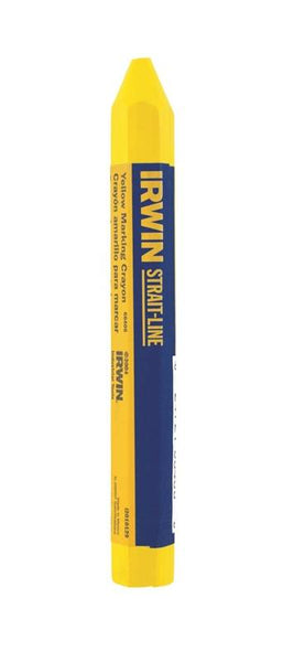 IRWIN 66406 Hi-Visibility Lumber Crayon, Yellow, 1/2 in Dia, 4-1/2 in L