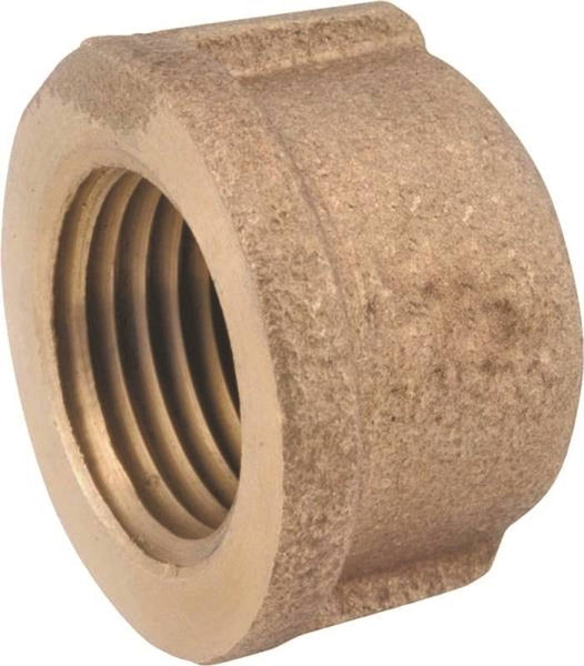 Anderson Metals 738108-20 Pipe Cap, 1-1/4 in, IPT, Brass, Red