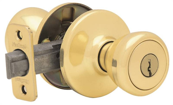 Kwikset 400T3RCLRCSK3BX Keyed Entry Knob, Brass, Polished Brass