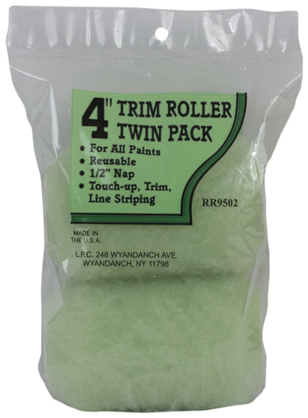 Linzer RR9502 Roller Cover, 1/2 in Thick Nap, 4 in L, Polyester Cover