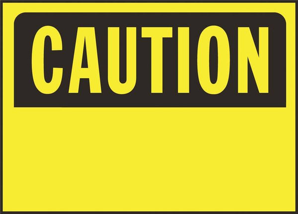HY-KO 562 Caution Sign, Rectangular, Yellow Background, Polyethylene, 14 in W x 10 in H Dimensions