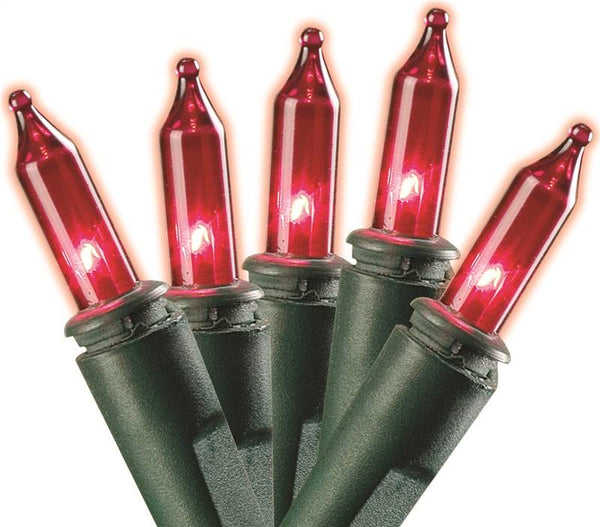Sylvania V4003-49 Light Set, Christmas, 120 V, 40.8 W, 100-Lamp, Incandescent Lamp, Red Lamp, 1000 hr Average Life
