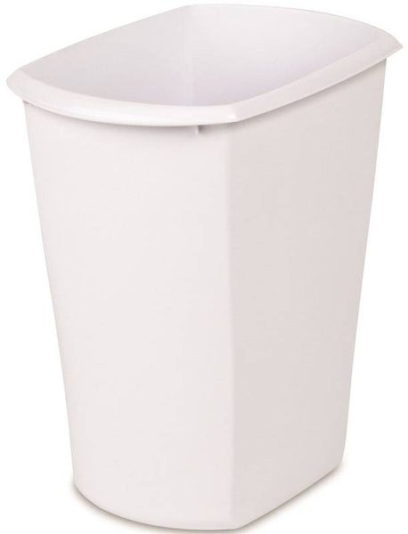 Sterilite 10518006 Waste Basket, 3 gal Capacity, White, 13 in H